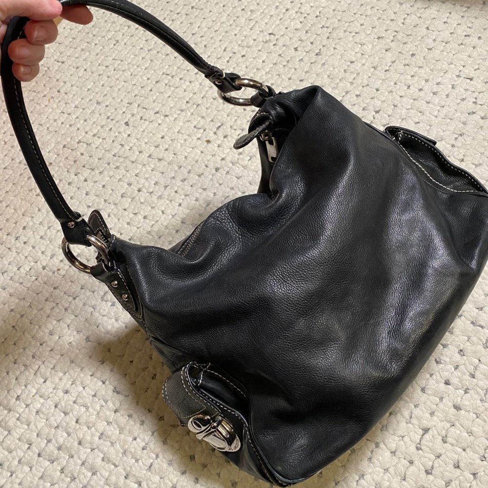 MARC JACOBS Authentic Large Black Leather VINTAGE Purse hobo Bag RARE UNICORN! - Picture 8 of 8